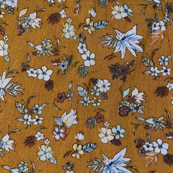 Sunflower yellow floral flower sleeve off shoulder mini dress country western - Picture 3 of 3